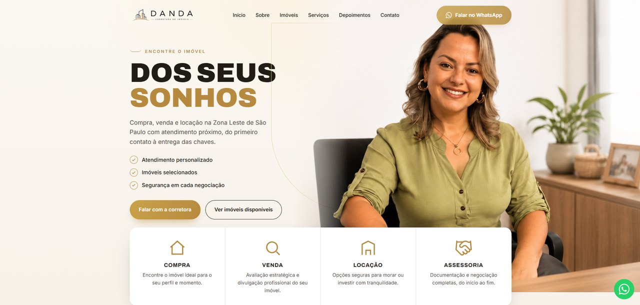 Website da Danda Corretora de Imóveis